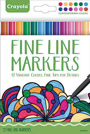 Crayola® Fine Line Markers For Adults, Assorted Contemporary Colors, Pack Of 12