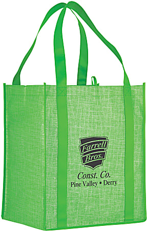 Custom Colossal Grocery Tote Bag 15 x 13 Assorted Colors - Office Depot