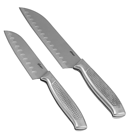 Oster Edgefield 2-Piece Stainless-Steel Santoku Knife Set