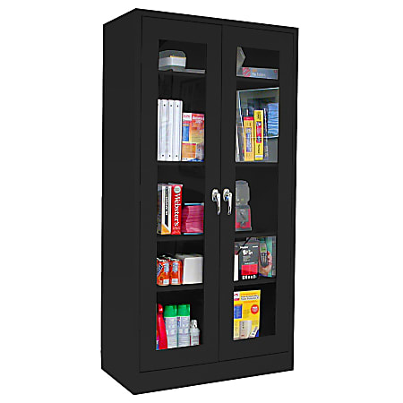 Atlantic Metal Industries Visual Storage Cabinet, Black