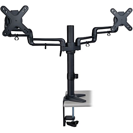 Tripp Lite Dual Display Flex Desk Mount Clamp 13" to 27" Monitors - 44 lb Load Capacity - Steel - Black Powder Coat