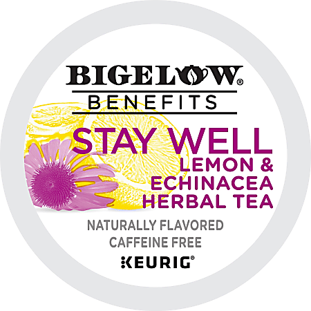 Bigelow® Stay Well Lemon & Echinacea Herbal Tea K-Cup - 22 / Box