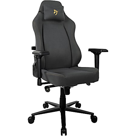 Arozzi PRIMO-WF Gaming Chair - For Gaming - Fabric, Foam, Metal, Aluminum, Woven - Gold, Black, Gray