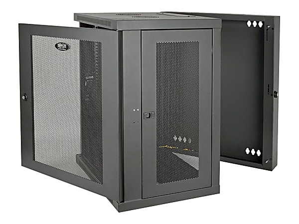 Tripp Lite 15U Wall Mount Rack Enclosure Server Cabinet Hinged Wallmount - Rack cabinet - wall mountable - black - 15U - 19"