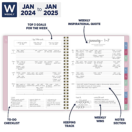 20242025 ATAGLANCE® Harmony 13Month Weekly/Monthly Planner, 7" x 8