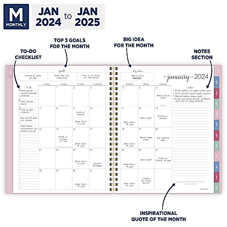 20242025 ATAGLANCE® Harmony 13Month Weekly/Monthly Planner, 7" x 8