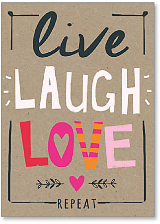 Viabella Birthday Greeting Card With Envelope, Live Laugh