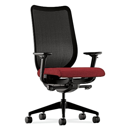 HON® Nucleus® Mesh-Back Work Chair, 42 3/4"H x 28 3/4"W x 25 3/4"D, Crimson/Black