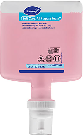 Diversey Soft Care All-Purpose Foam Hand Soap, 1.3-Liter, Citrus Scent, Case Of 6 Refills