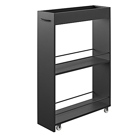 Ameriwood™ Home Trestle Laundry Cart, 35-5/16"H x 25-15/16"W x 7-3/4"D, Black