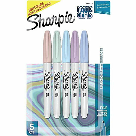 Sharpie Mystic Gems Permanent Markers Fine Marker Point Assorted 5 Pack ...