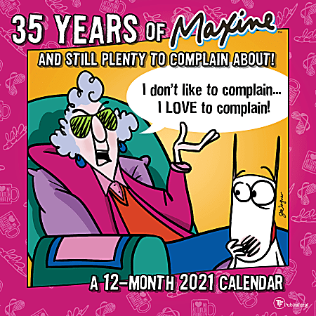 TF Publishing Humor Monthly Wall Calendar, 12" x 12", Maxine, January To December 2021