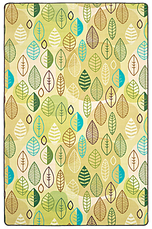 Carpets for Kids® Pixel Perfect Collection™ Peaceful Spaces Leaf Activity Rug, 4' x 6', Tan