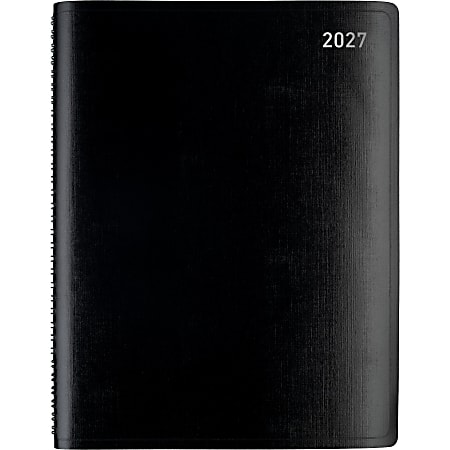 Office Depot Brand Weekly Monthly Planner, 8" x 11", Black, January 2027 to December 2027, OD71080027