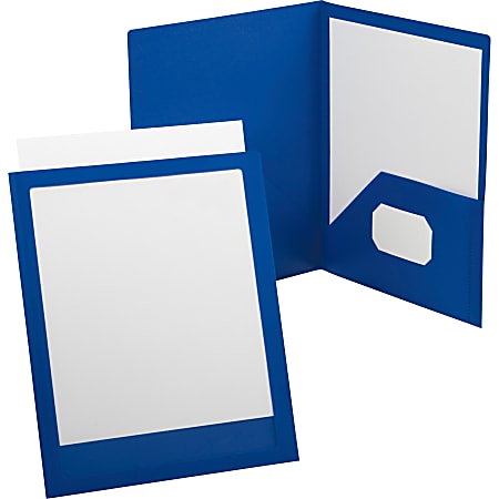 Oxford® ViewFolio Twin-Pocket Folder, Blue