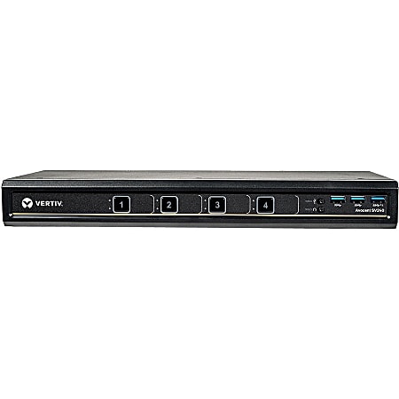 Vertiv Avocent 4-Port DVI-I 4K Ultra HD KVM Switch - 4 Computer(s) - 1 Local User(s) - 3840 x 2160 - 13 x USB - 5 x DVI - Desktop