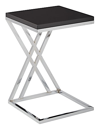 Ave Six Wall Street Table, Coffee, Square, Black/Chrome