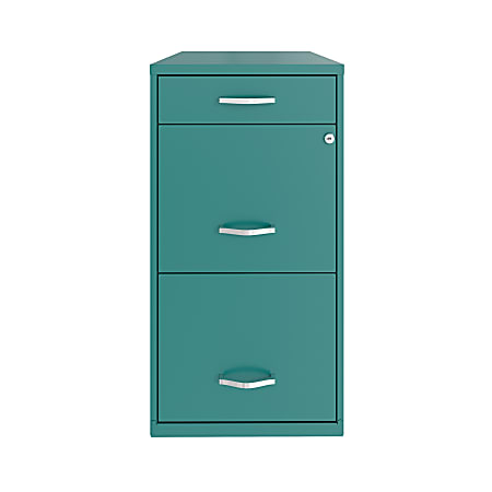 Realspace® SOHO Organizer 18"D Vertical 3-Drawer File Cabinet, 30% Recycled, Teal