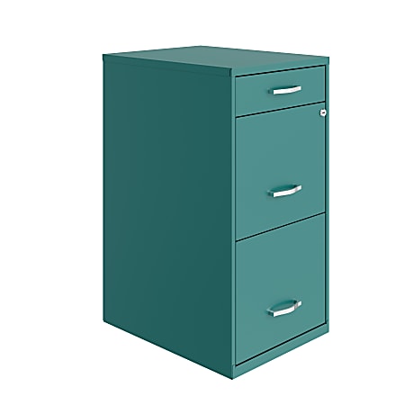 Reale Soho Organizer 18 D Vertical 3 Drawer File Cabinet 30percent Recycled Teal Office Depot