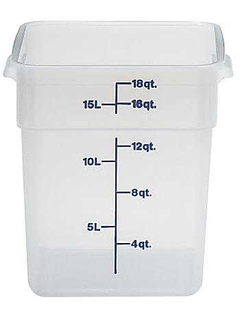 Cambro Translucent CamSquare Food Storage Containers, 18 Qt,