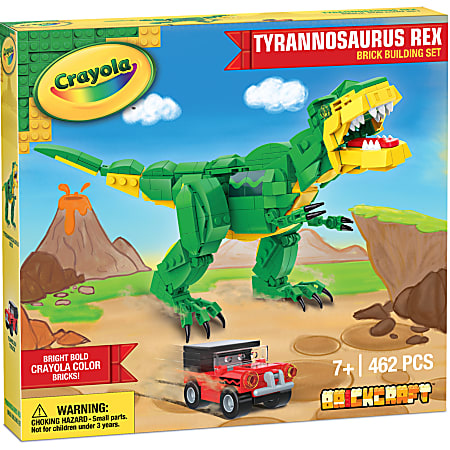 Brickcraft Crayola Tyrannosaurus Rex Dinosaur Brick Building Set, Set Of 462 Pieces