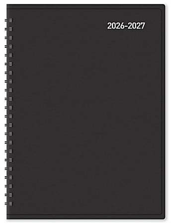 2026-2027 Office Depot® Brand 18-Month Weekly/Monthly Academic Planner, 6" x 8", 30% Recycled, Black, July 2026 To December 2027