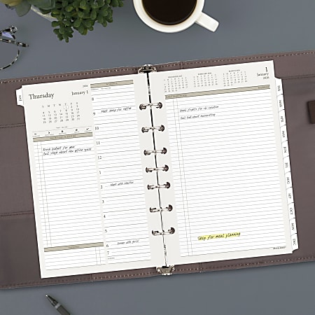 AT A GLANCE 2026 Daily Planner Two Page Per Day Refill Loose Leaf Desk ...