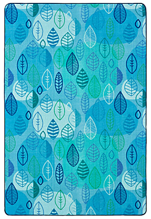 Carpets For Kids Rug, 6' x 9', Peaceful Spaces Leaf Blue