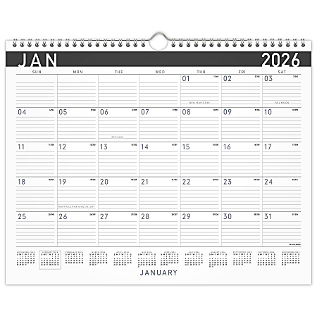 AT-A-GLANCE® Contemporary 2026 Monthly Wall Calendar, Medium, 15" x 12"