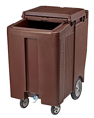 Cambro SlidingLid Ice Caddy, Tall, 200-Lb Capacity, Dark Brown