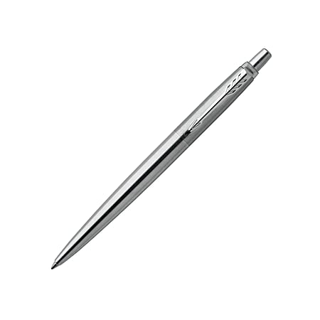 Parker Jotter Ballpoint Pen Medium Nib 0.7 mm Stainless Steel Barrel Blue  Ink - Office Depot