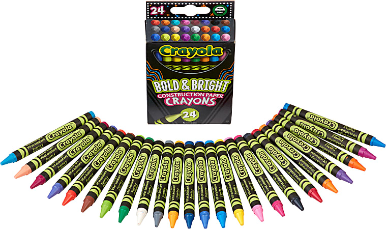 Crayola&reg; Bold And Bright Construction Paper Crayons, Assorted Colors, Pack Of 24 Crayons