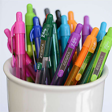 Zebra Pen Z Grip Retractable Ballpoint Pens Pack Of 12 Medium