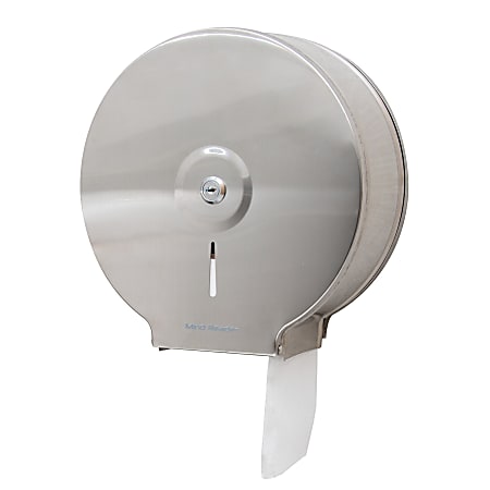 Mind Reader Locking Toilet Paper Roll Dispenser, 4-1/2”H x 10-1/2”W x 10”D, Silver