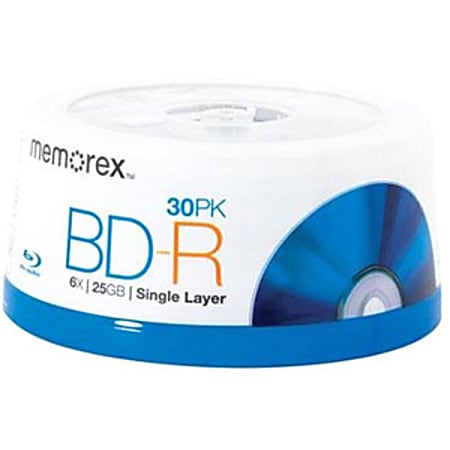 Memorex® MEM98682 BD-R Disc Spindle, Pack Of 30