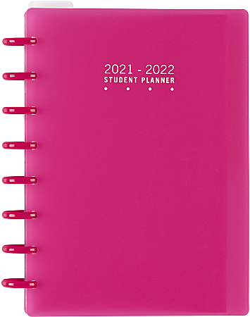 TUL® Discbound Weekly/Monthly Student Planner, Junior Size, Pink, July 2021 To June 2022