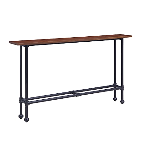 SEI Furniture Agnew Console Table, 30"H x 56"W x 8"D, Espresso/Black