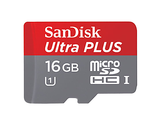 SanDisk® Ultra PLUS microSDHC™ Memory Card, 16GB