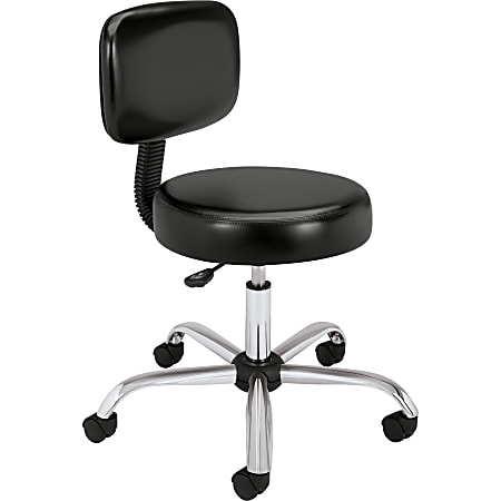 Medical/Drafting Stool with Back Cushion Black - Boss Office Products