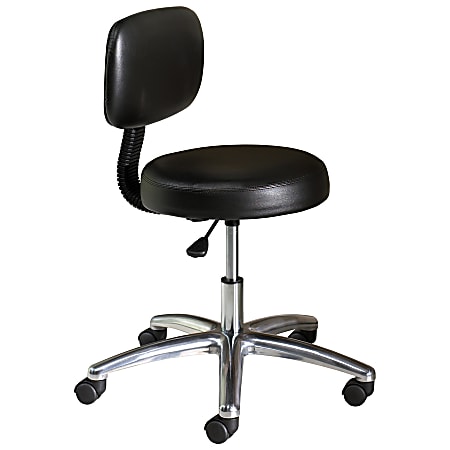 HON® Medical Exam Stool With Back, Black