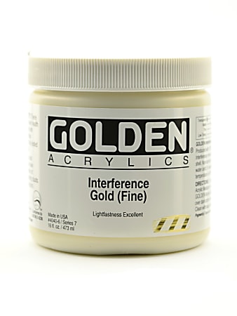 Golden Acrylic Paint, Fine, 16 Oz, Interference Gold