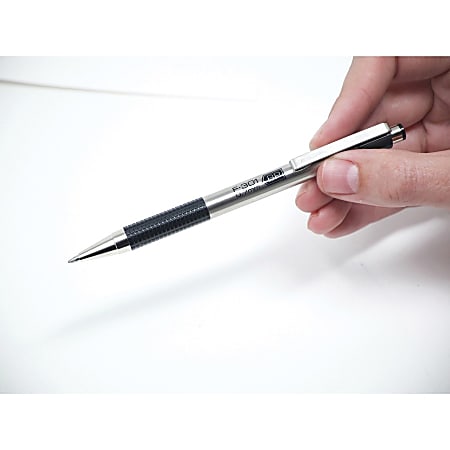 Zebra Pen Fine Point F-402 Ballpoint Stainless Steel Pen, 0.7mm Black Ink,  2 Black Ink Retractable Metal Pens with 2 Black Ink Refills in Pack, 0.7mm