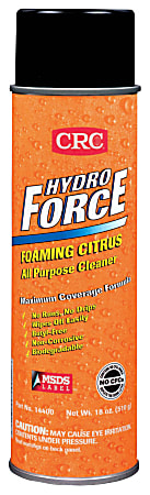 CRC HydroForce® Foaming All-Purpose Aerosol Cleaner, Citrus Scent, 20 Oz Can, Case Of 12