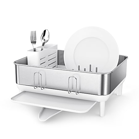 Chrome/Clear Compact Metal Kitchen Sink Dish Drying Rack by mDesign