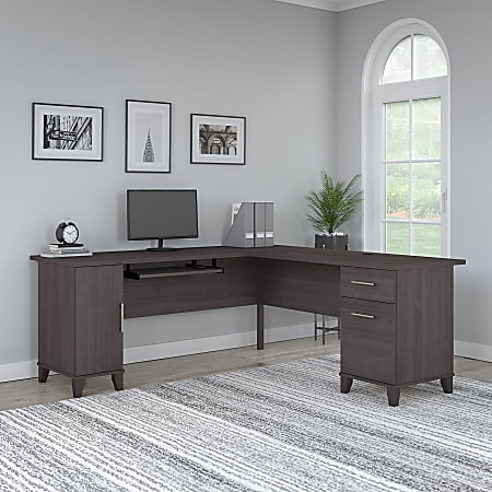 Bush Business Furniture Somerset 72"W L-Shaped Corner Desk, Storm Gray, Standard Delivery