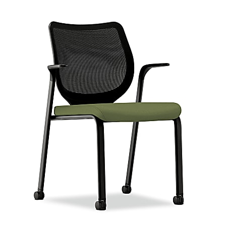 HON® Nucleus® Side Chair, With Arms And Casters, 37 1/8"H x 27"W x 26 1/4"D, Ivy Fabric
