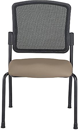 WorkPro® Spectrum Series Mesh/Vinyl Stacking Guest Chair with Antimicrobial Protection, Armless, Beige, Set Of 2 Chairs, BIFMA Compliant