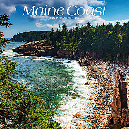 2024 BrownTrout Monthly Square Wall Calendar, 12" x 12", Maine Coast, January to December