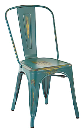 Office Star™ Bristow Armless Chairs, Antique Turquoise, Set Of 2 Chairs
