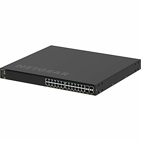 Netgear AV Line M4350-24G4XF Ethernet Switch - 24 Ports - Manageable - 10 Gigabit Ethernet, Gigabit Ethernet - 10GBase-X, 10/100/1000Base-T - 3 Layer Supported - Modular - 240 W Power Consumption - 648 W PoE Budget - Optical Fiber, Twisted Pair